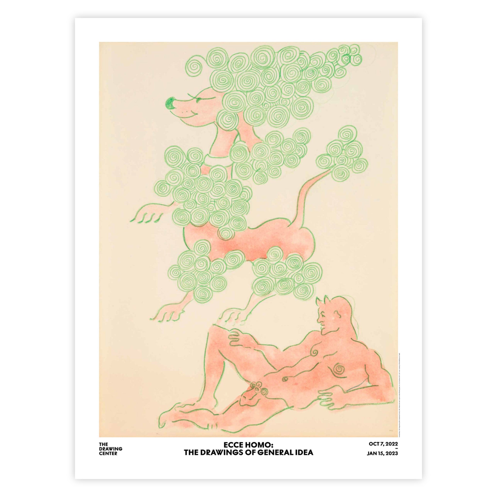 Ecce Homo Poster featuring a reproduction of the artwork The Temptation of the Continental Poodle, 1992, by General Idea.