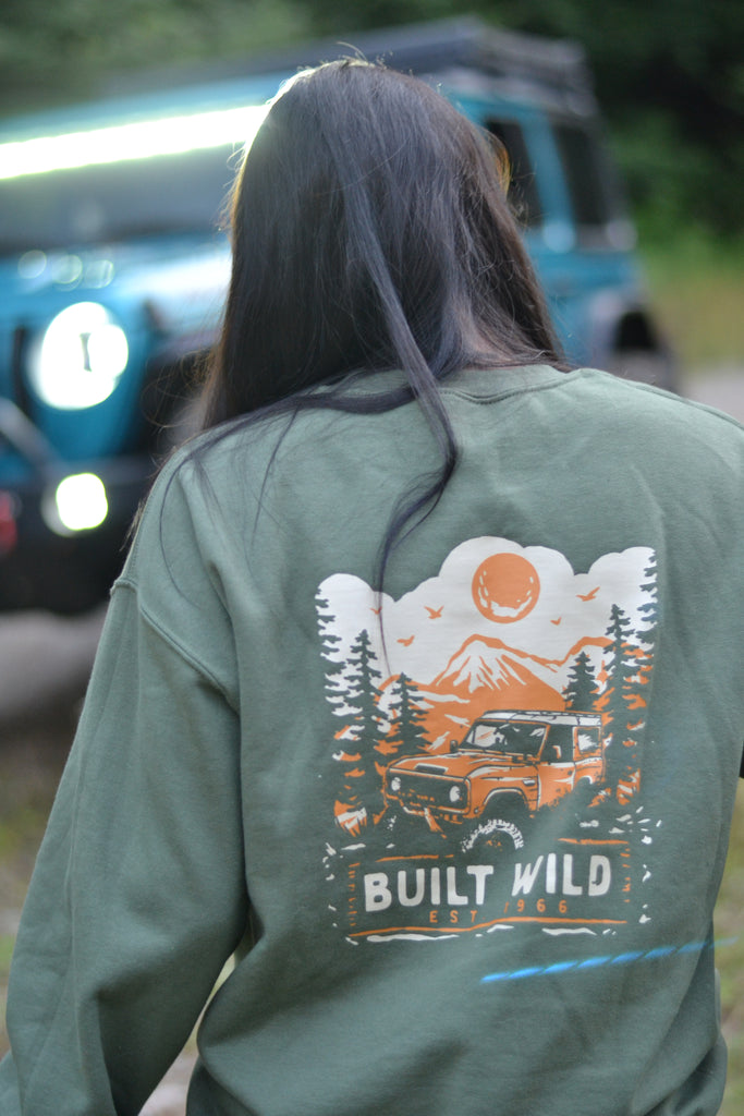 Built Wild-Ford Bronco-Goats Trail Off-Road Apparel Company Crewneck Sweatshirt