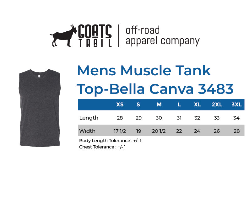 Men's Muscle Tank Top-Size Charts-Goats Trail Offroad Apparel Company