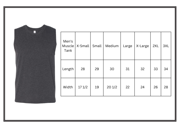 Men's Muscle Tank Size Chart-Goats Trail