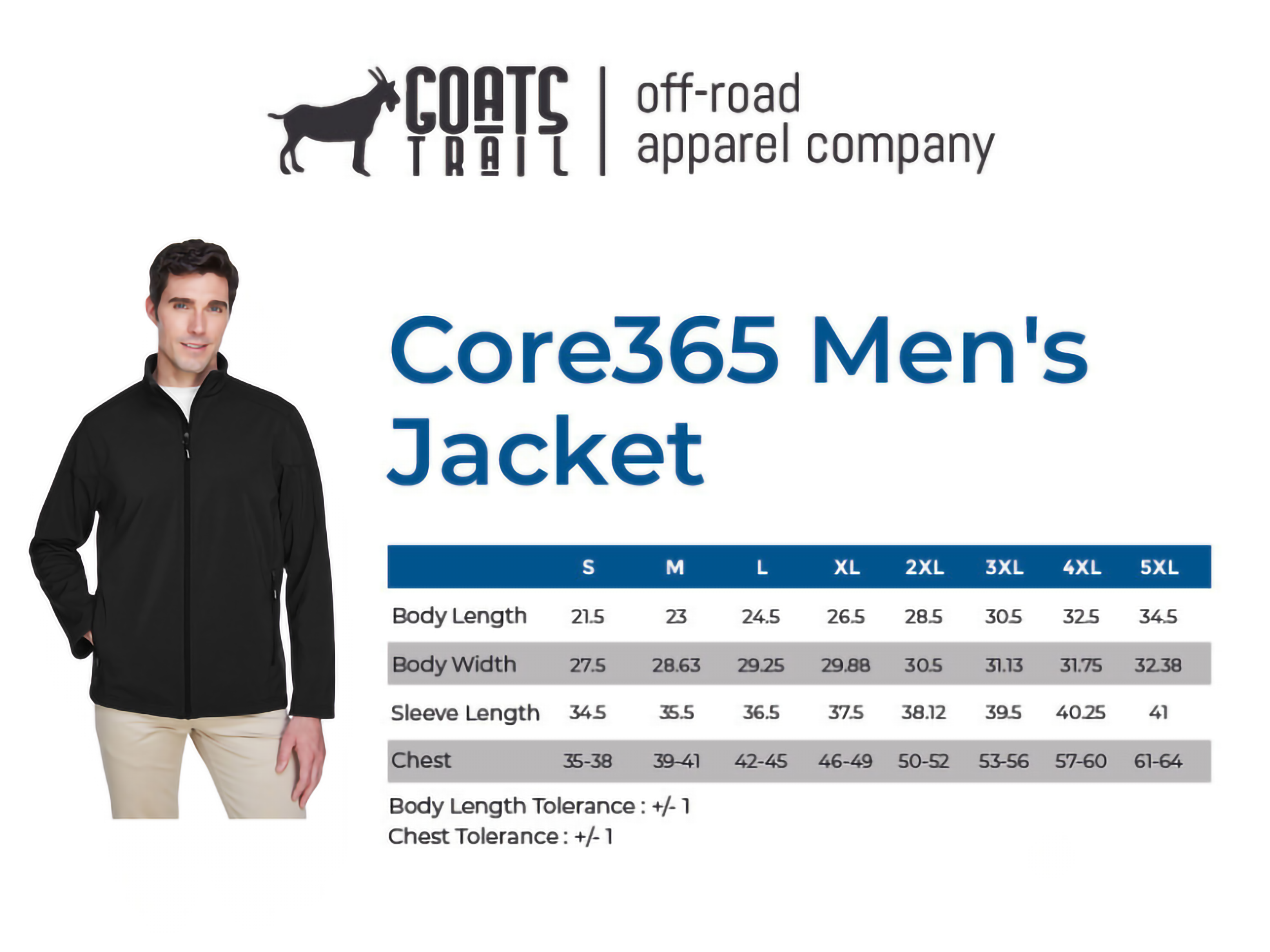 Men's Soft Shell Jacket Core365-Goats Trail Off Road Apparel Company