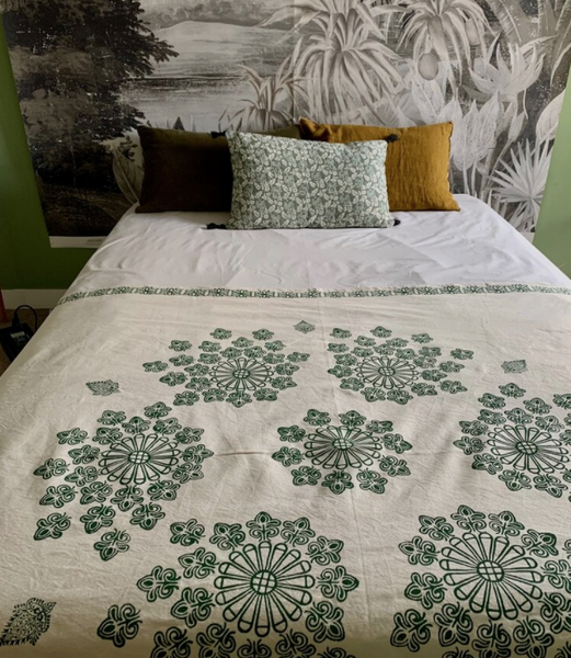 bed cover sustainable block print