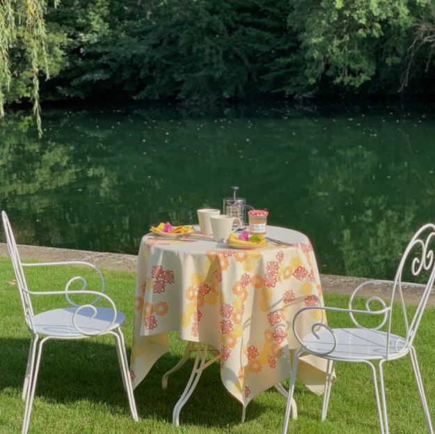 colorful tablecloth