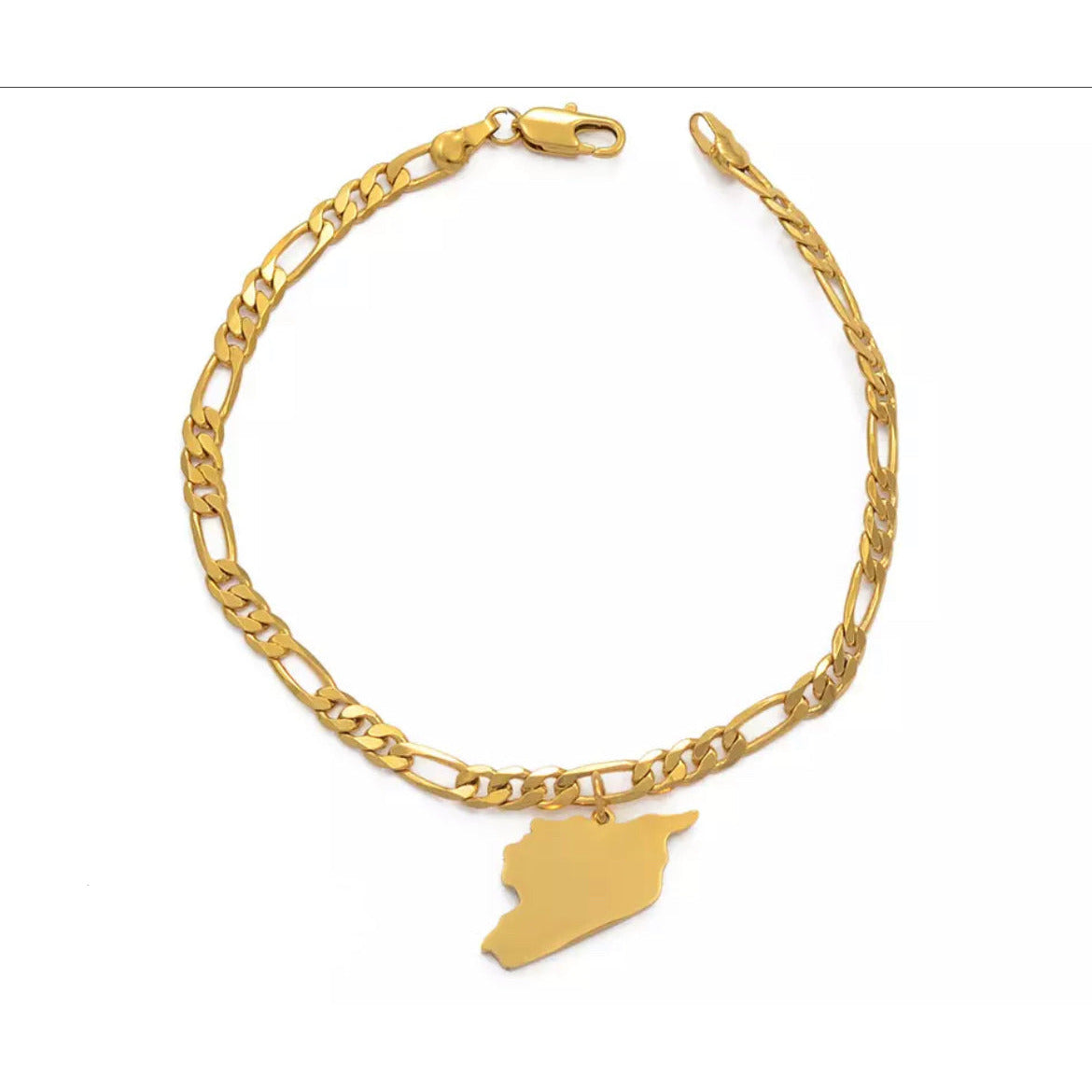 Syria Solid Map Bracelet Chain