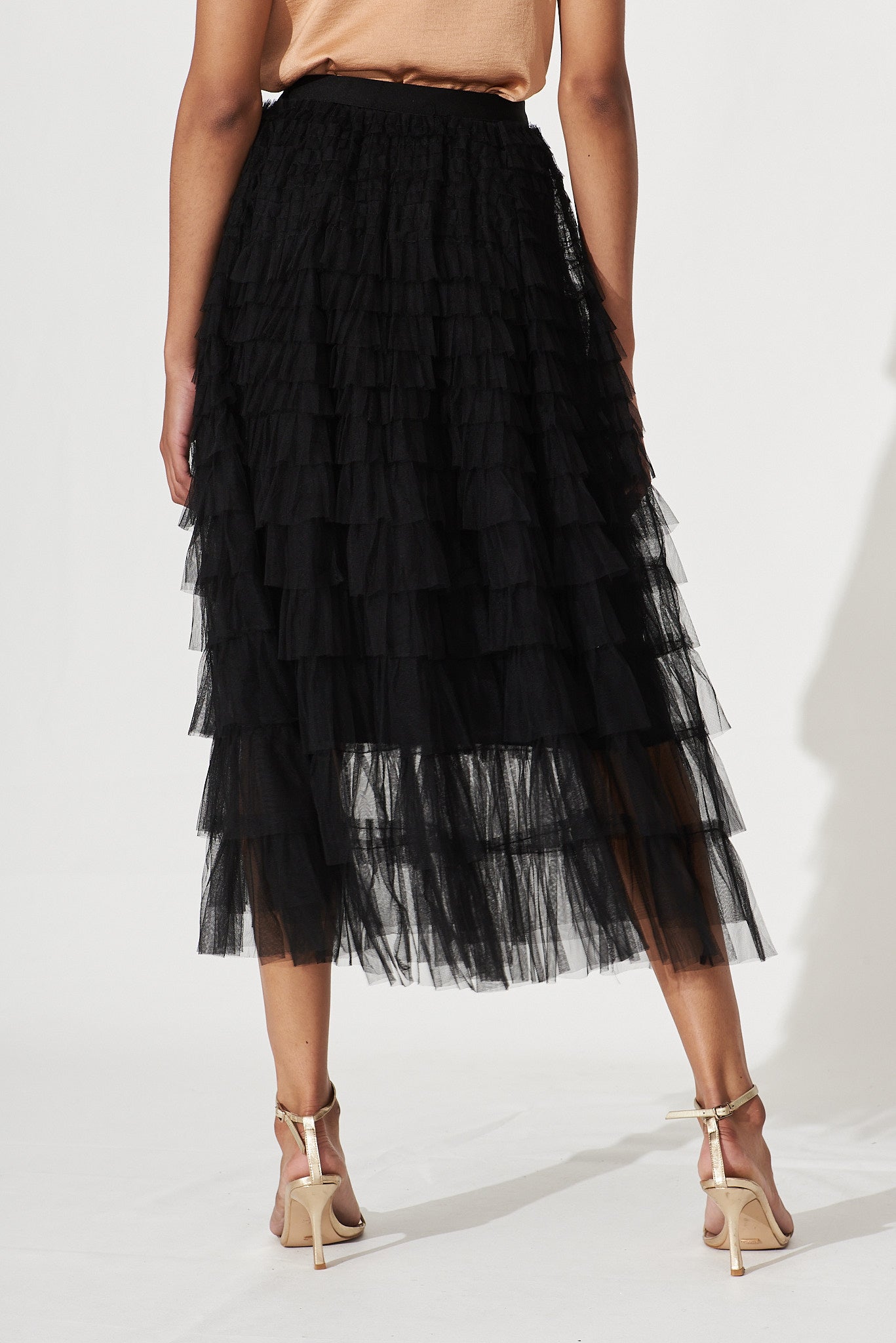 Christa Maxi Tulle Skirt In Black