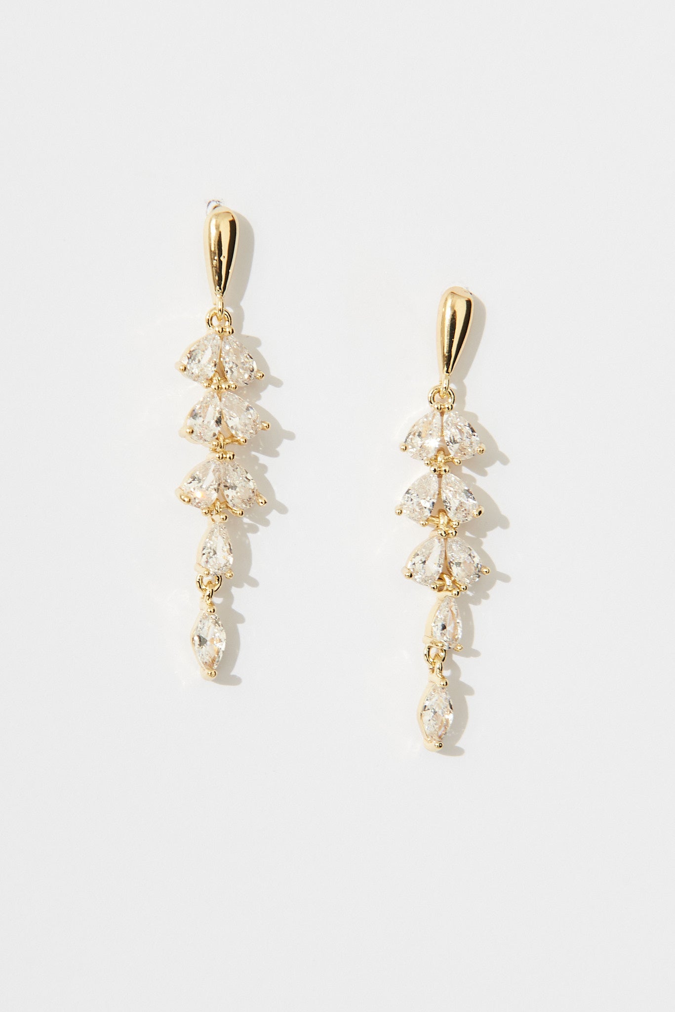 Cora Drop Earrings In Gold Diamante