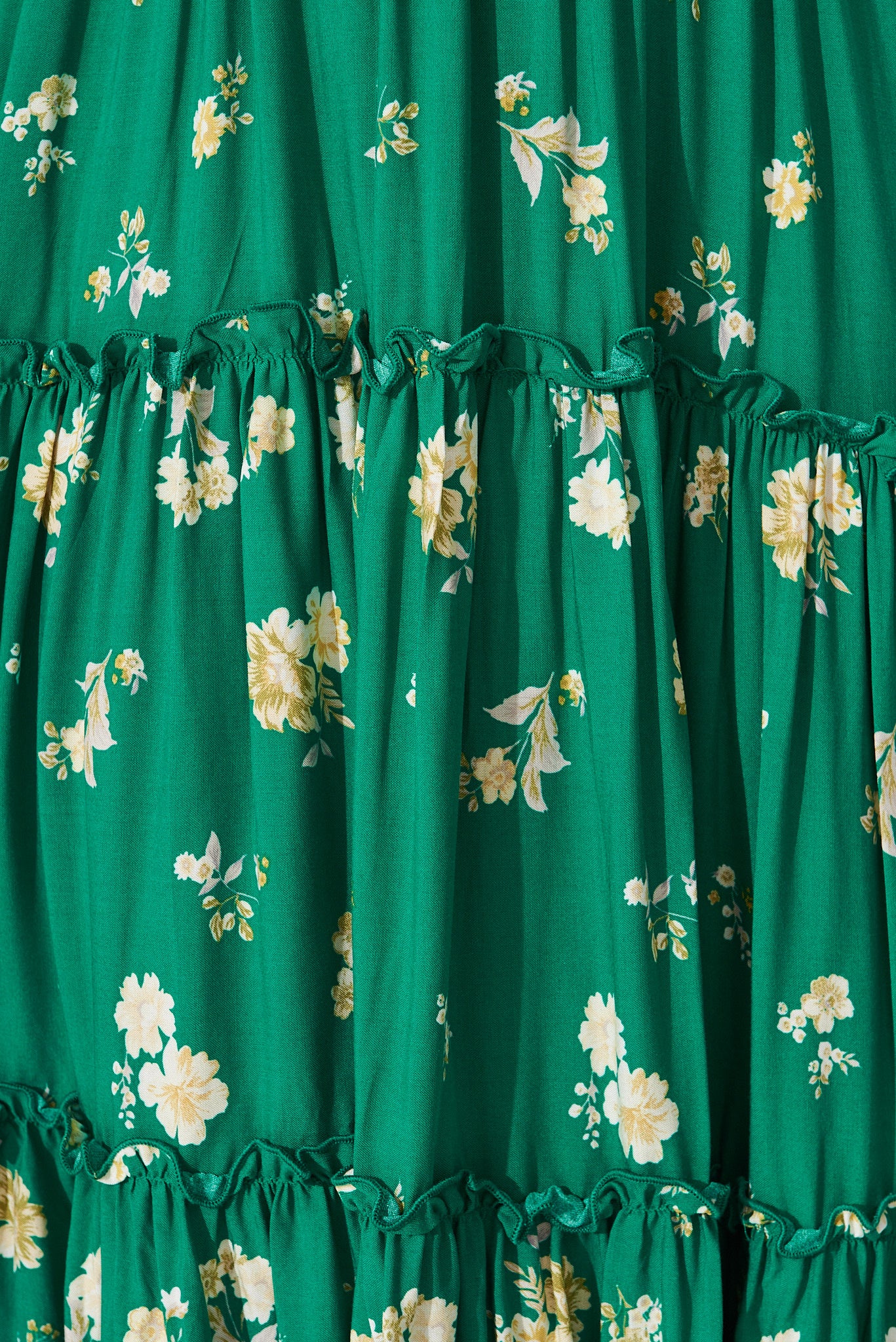 Jamelia Midi Dress In Green With Lemon Floral Print