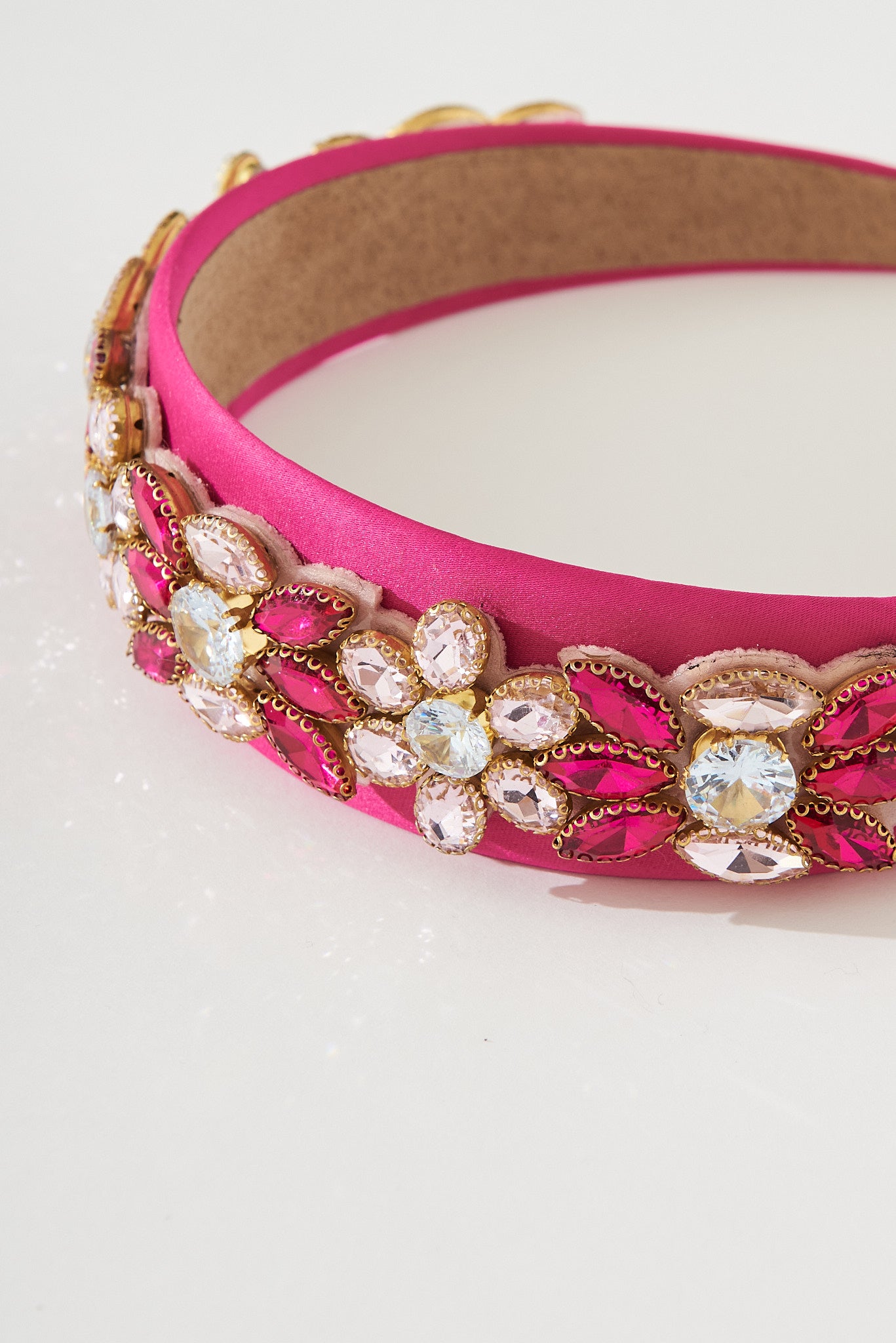 Eloise Headband In Hot Pink Diamante