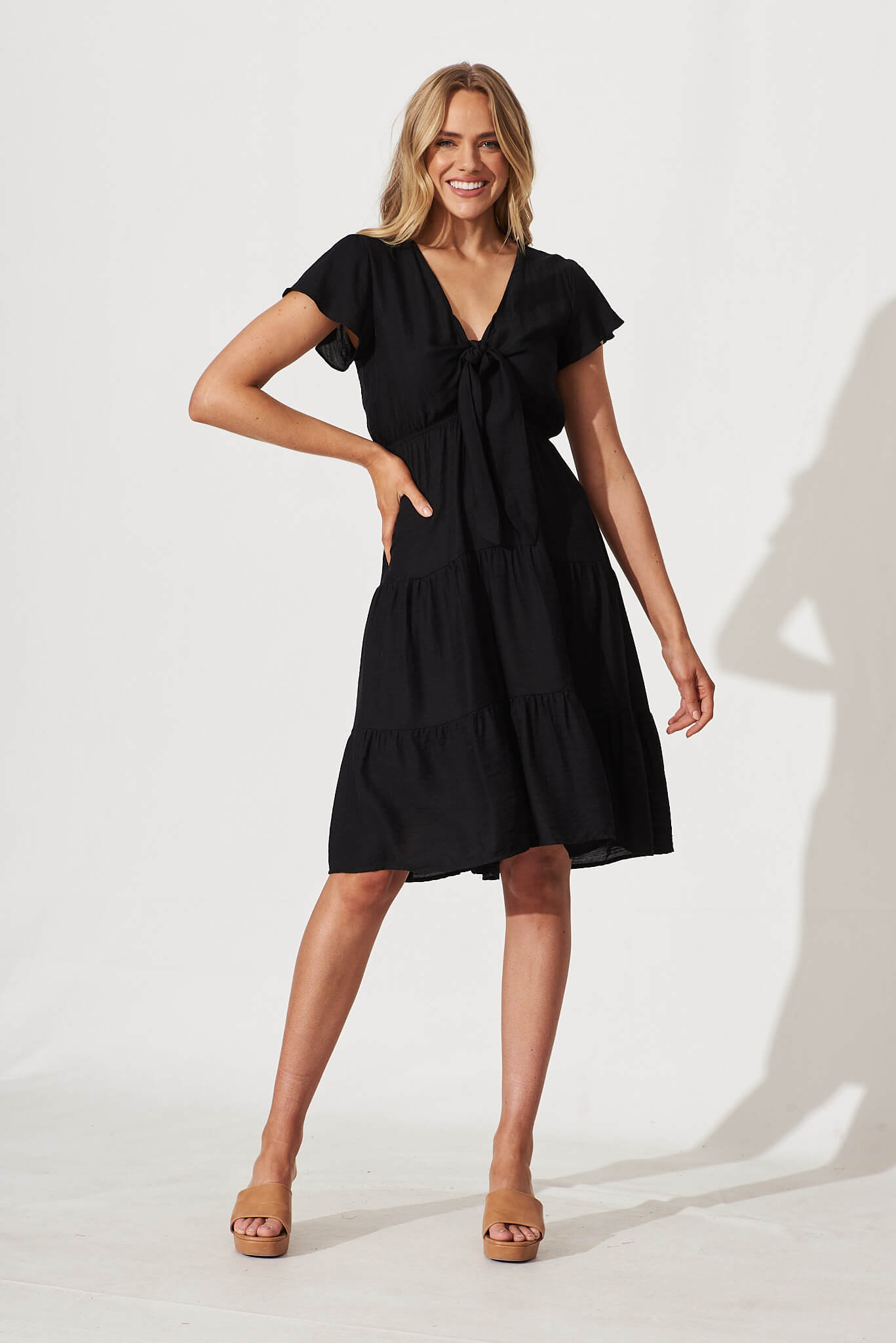 Ariel Midi Dress In Black