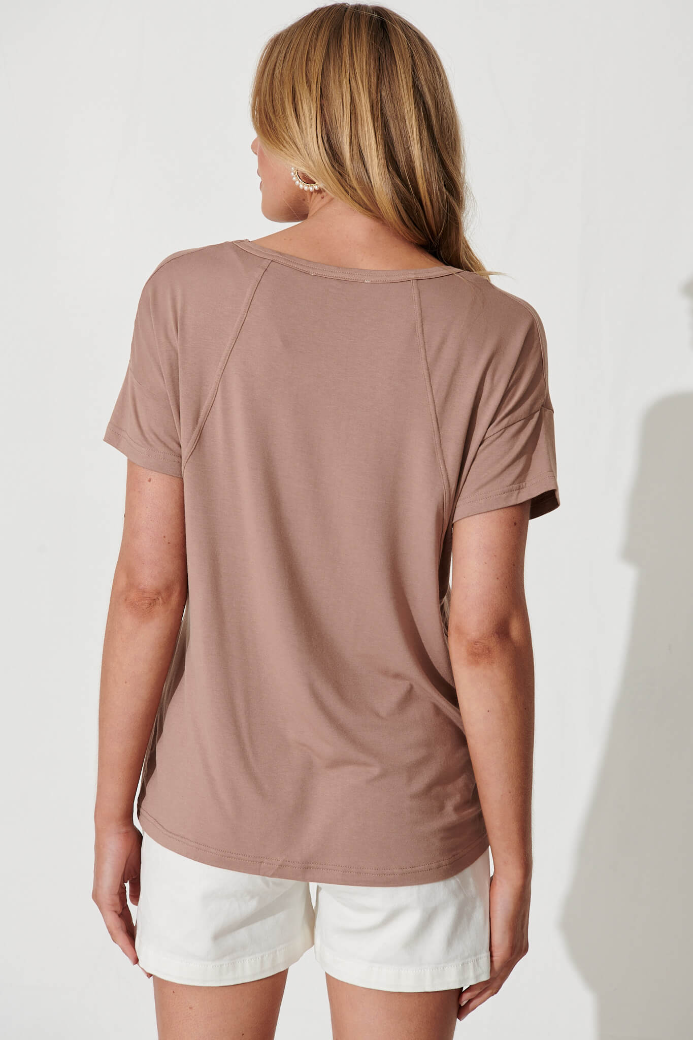 Force Top In Chocolate Cotton Jersey