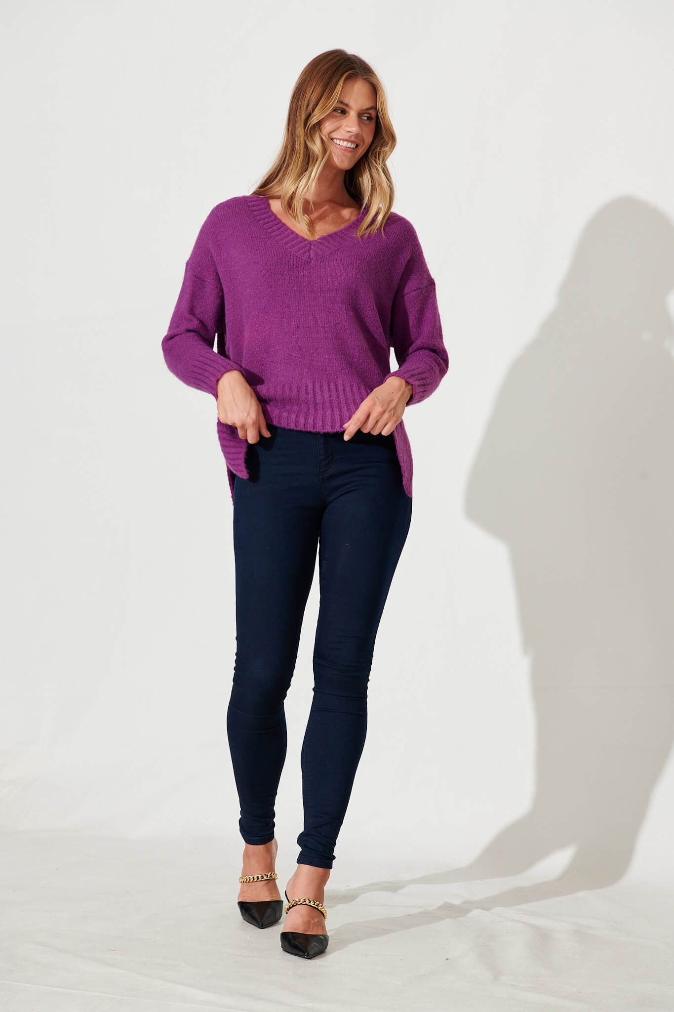 Carmella Knit In Purple Wool Blend