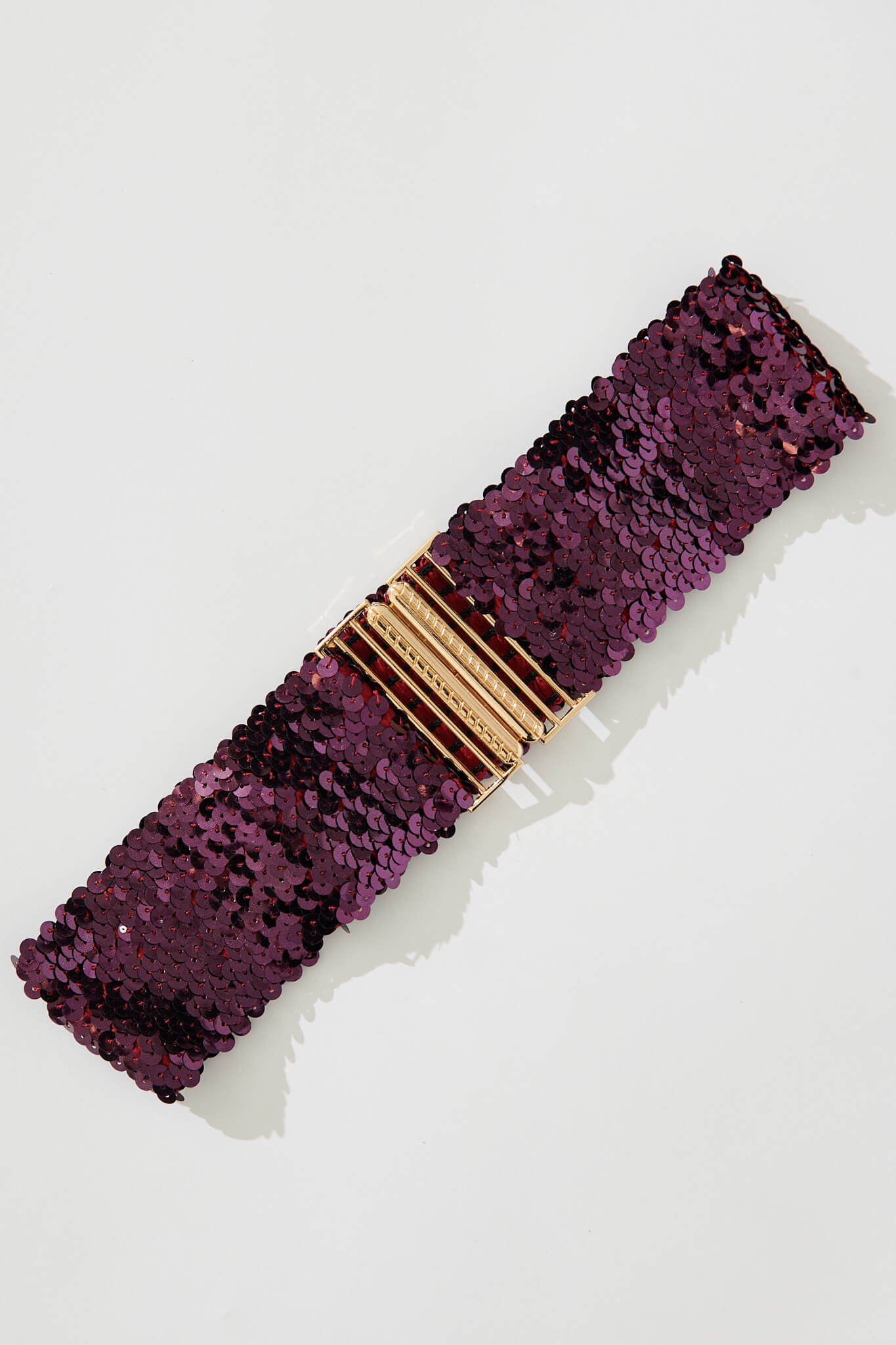 Jada Stretch Belt In Plum Sequin