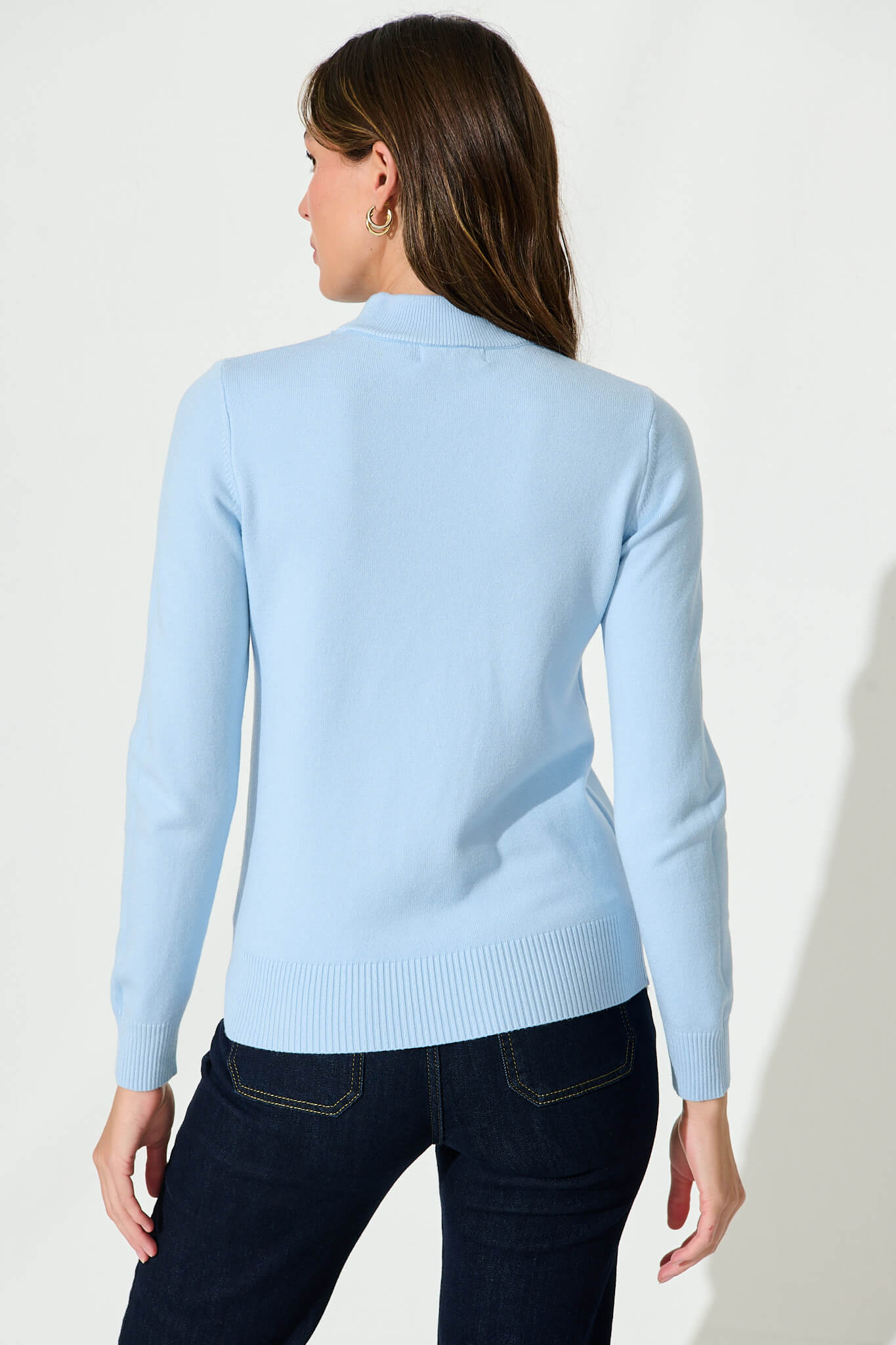 Hayley Knit Top In Pale Blue