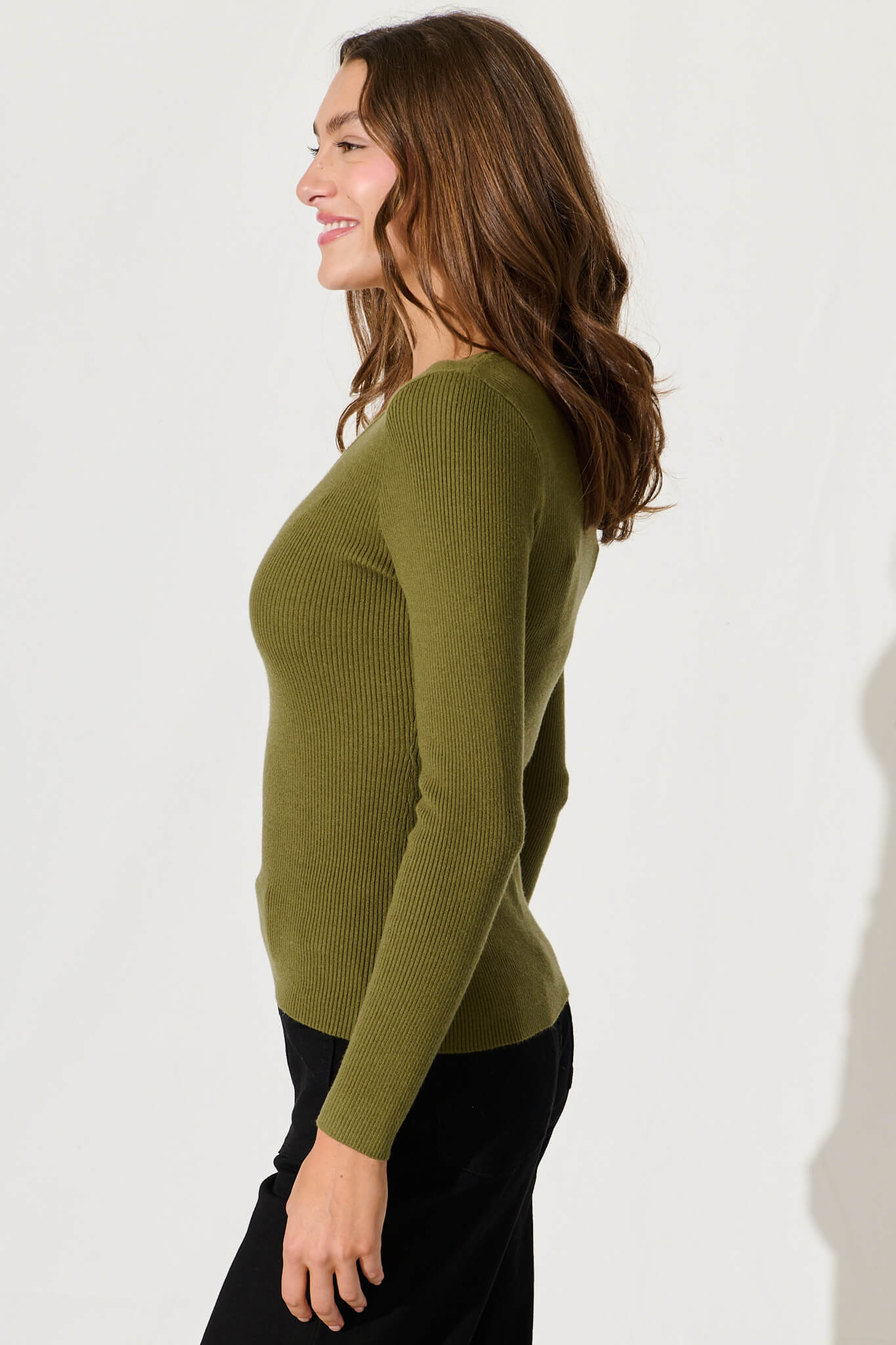 Levine Knit In Khaki Cotton Blend