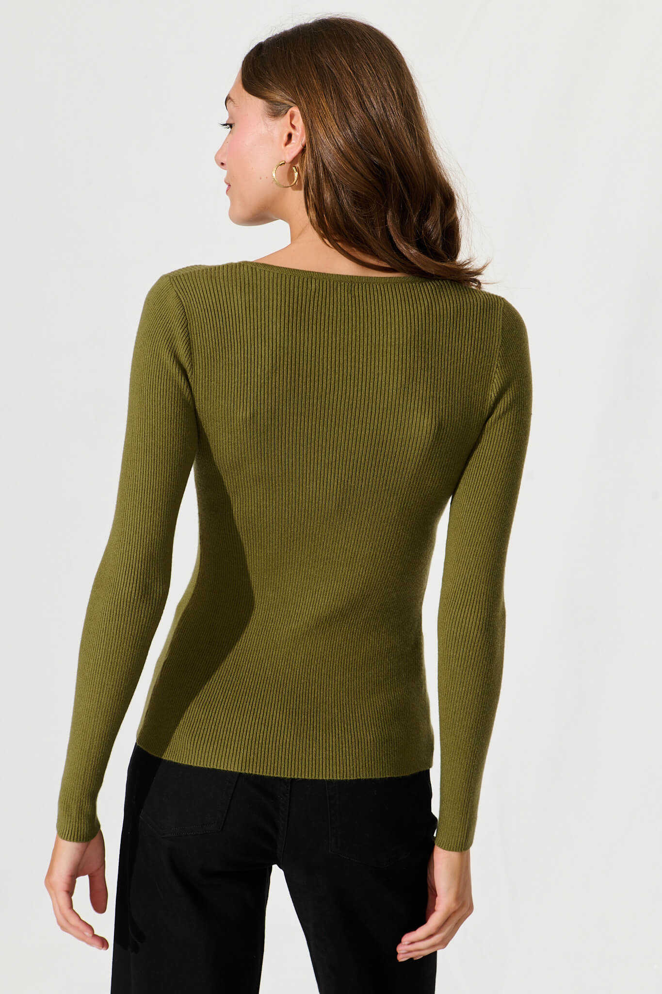 Levine Knit In Khaki Cotton Blend