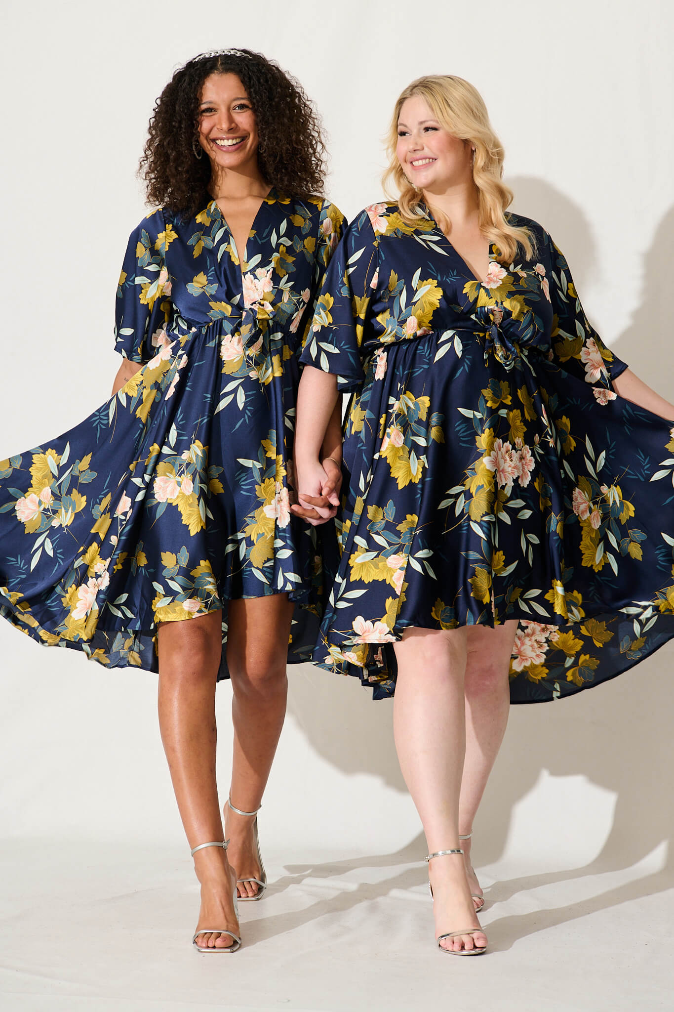 Helsinki Dress In Navy Floral Satin