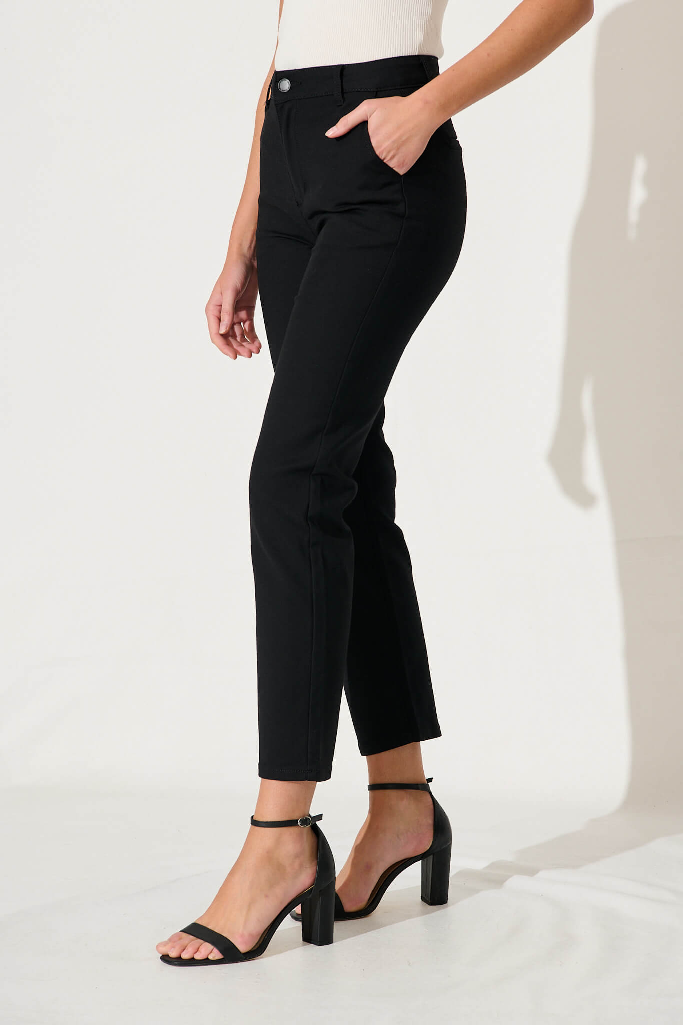 Leo Pant In Black Cotton Blend