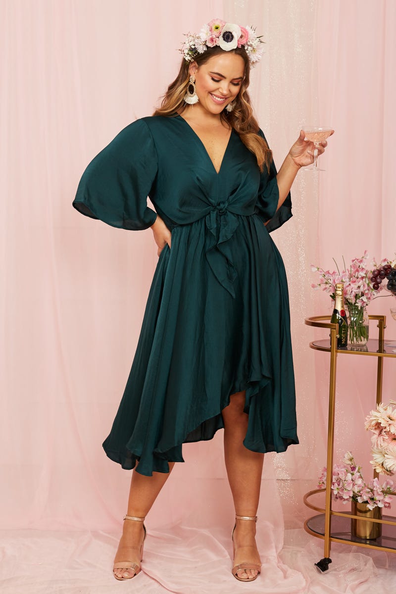 Helsinki Dress in Emerald Green