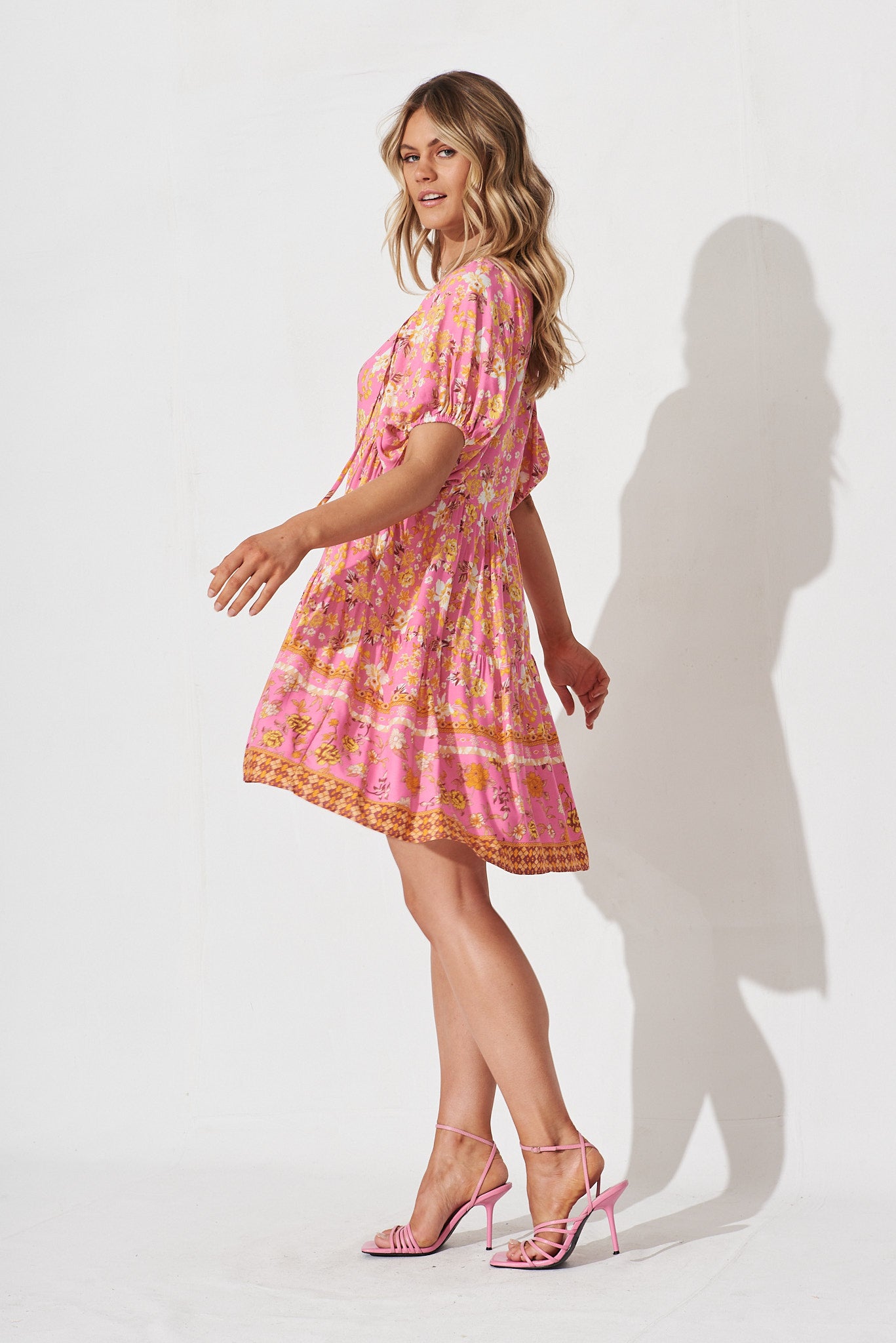 Britta Smock Dress In Pink Boho Floral – St Frock