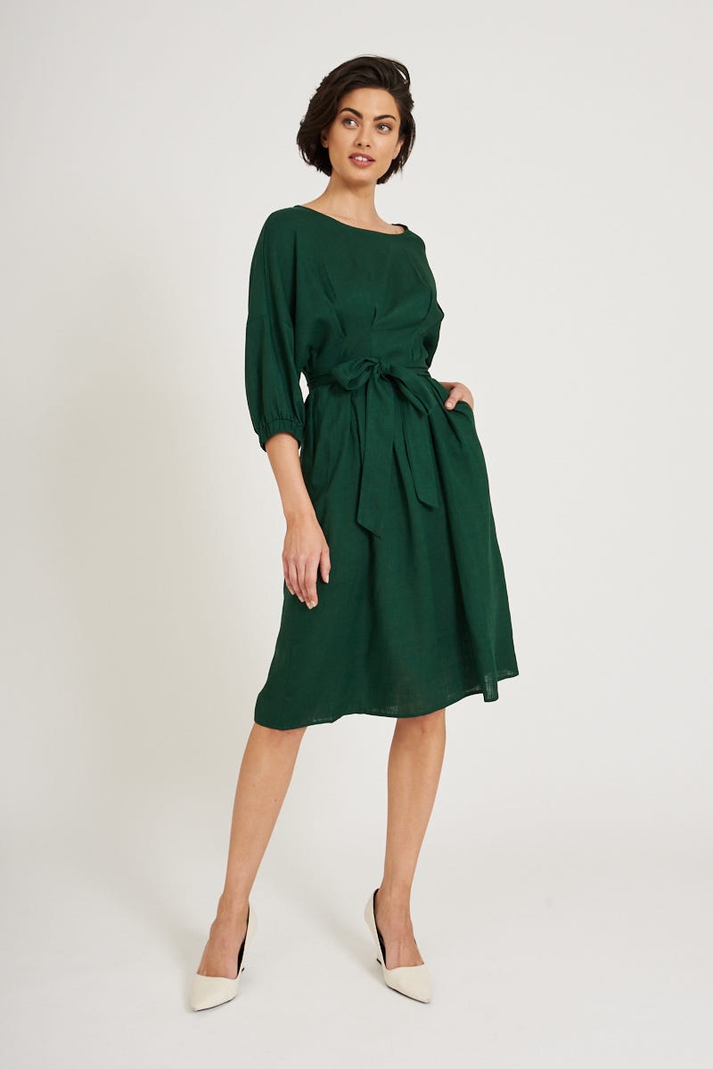 Fifi Dress in Forest Green