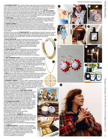 House and Garden Magazinne featuring luxury Christmas gift ideas and featuring the 7 diamond compass necklace from the wandering jewel