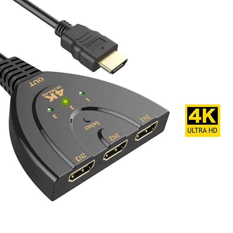 3 in 1 out Video Adapter 4K&3D Mini 3 Port HDMI-compatible 1.4 Switch