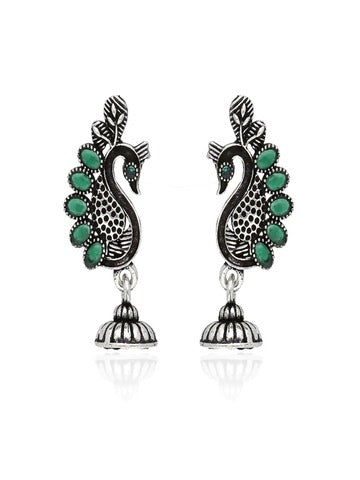 Green Jhumka Earrings