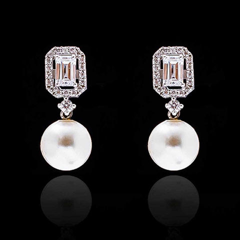 Diamond Pearl Earrings 