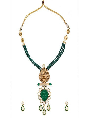 Goddess Laxmi Pendant Temple Necklace Set