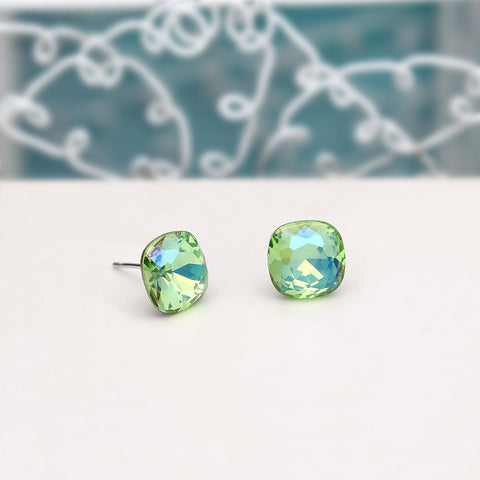 Green emerald Stone Stud Earrings