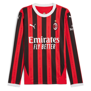 Puma 2024-25 AC Milan Men's Stadium Home Long-Sleeve Jersey - ProSoccer