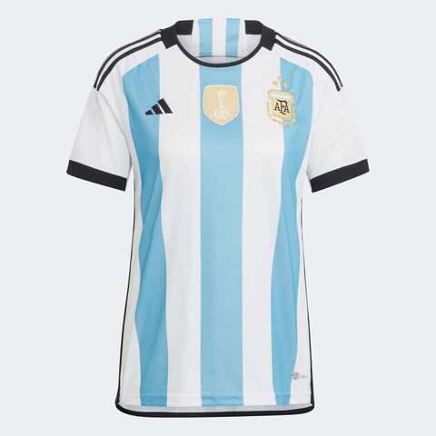 Adidas Argentina Diego Maradona Three Star Home Jersey w/ World Cup Champion Patch 22/23 (White/Light Blue) Size XXL