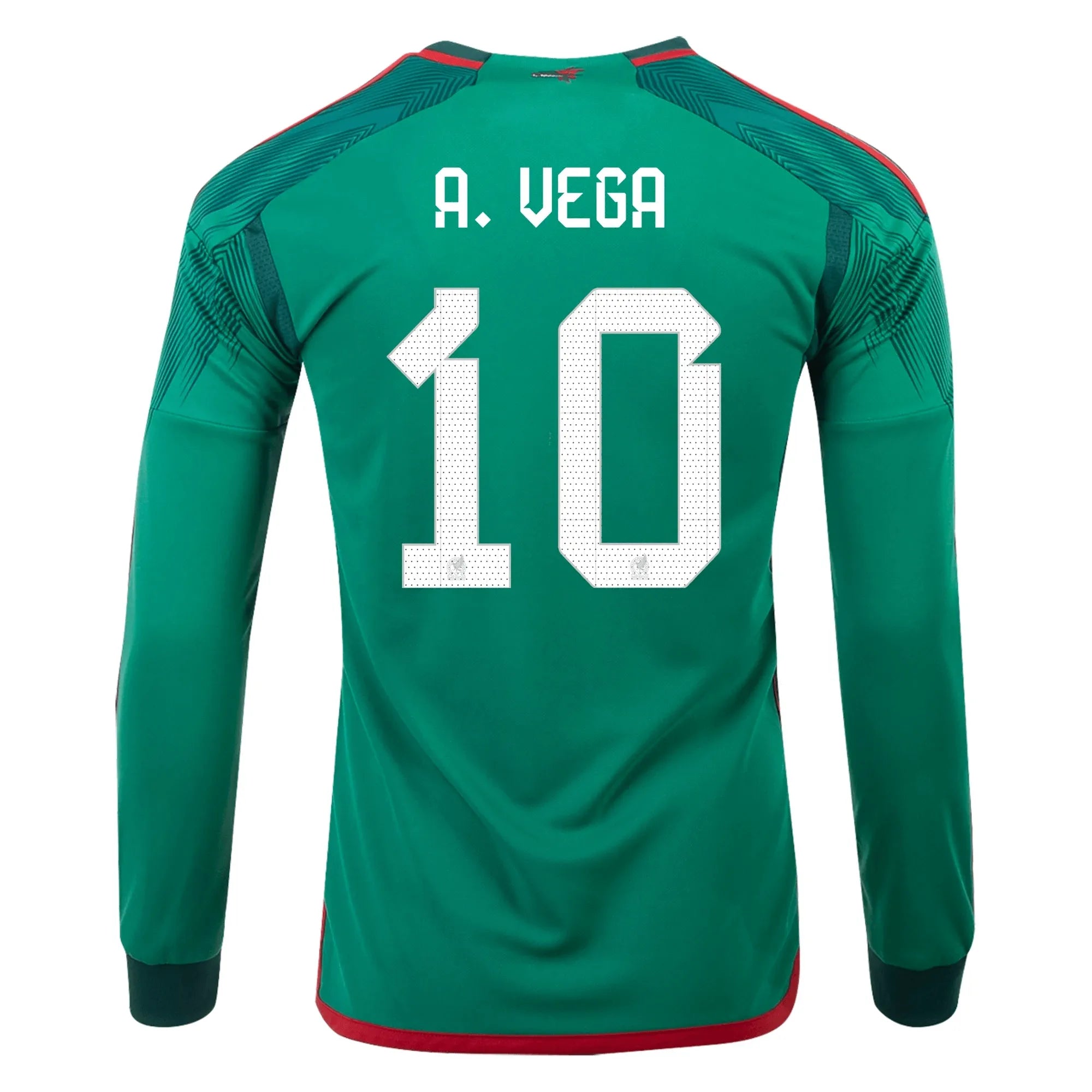 adidas 2022-23 Mexico Home Long-Sleeve Jersey - Green-Red