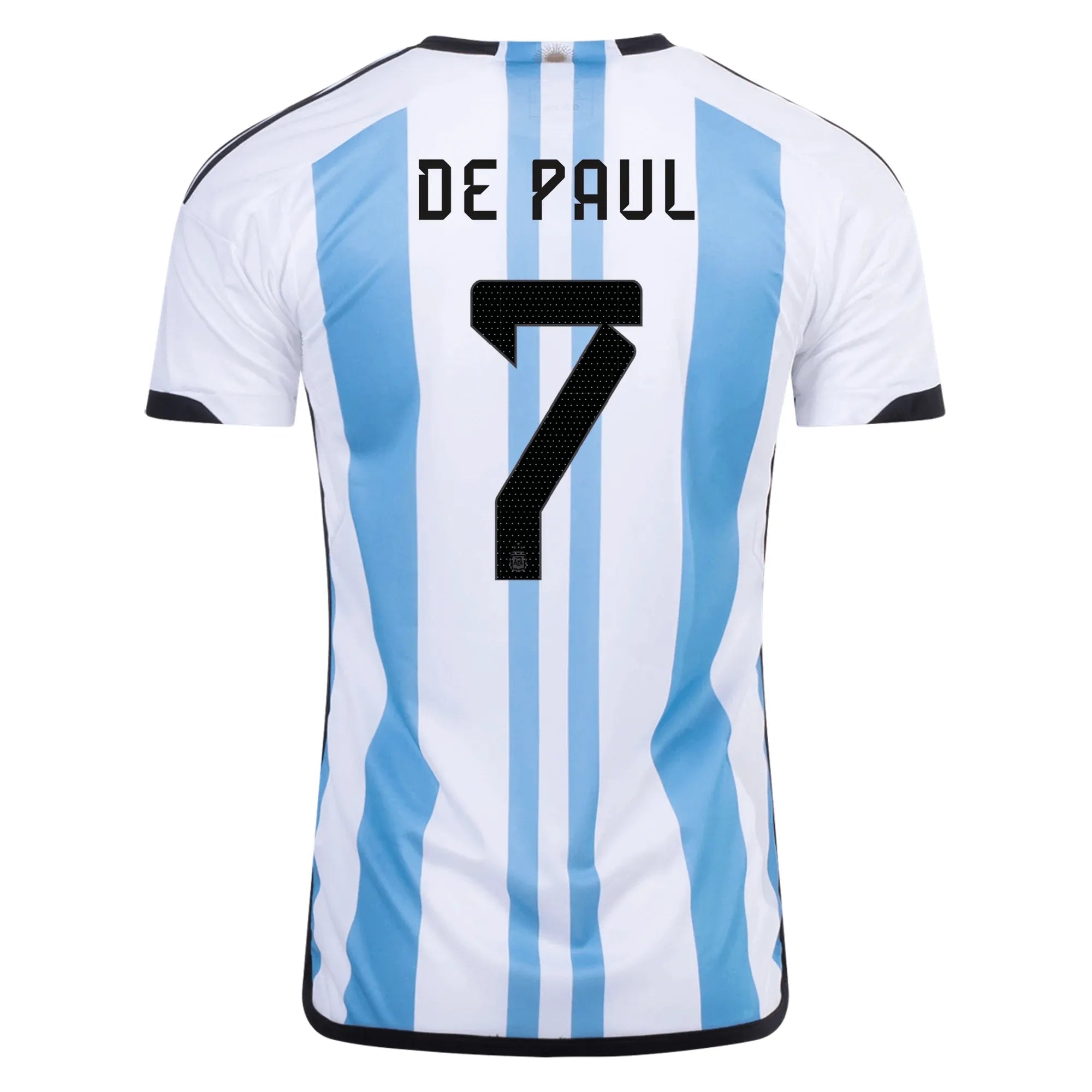 adidas 2022-23 Argentina Home Jersey World Cup 3 Star- White - Light Blue