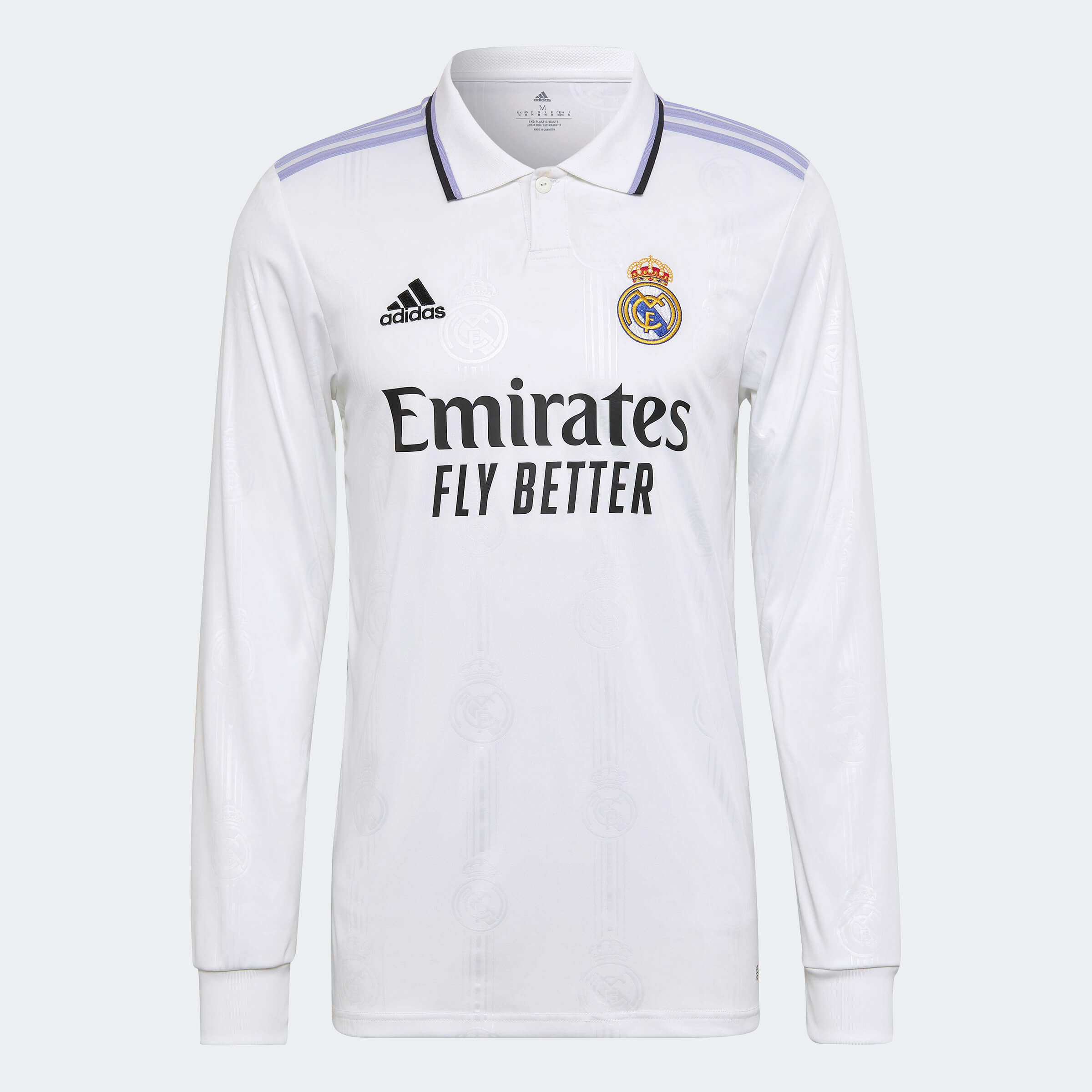 adidas 2022-23 Real Madrid Home Long-Sleeve Jersey - White