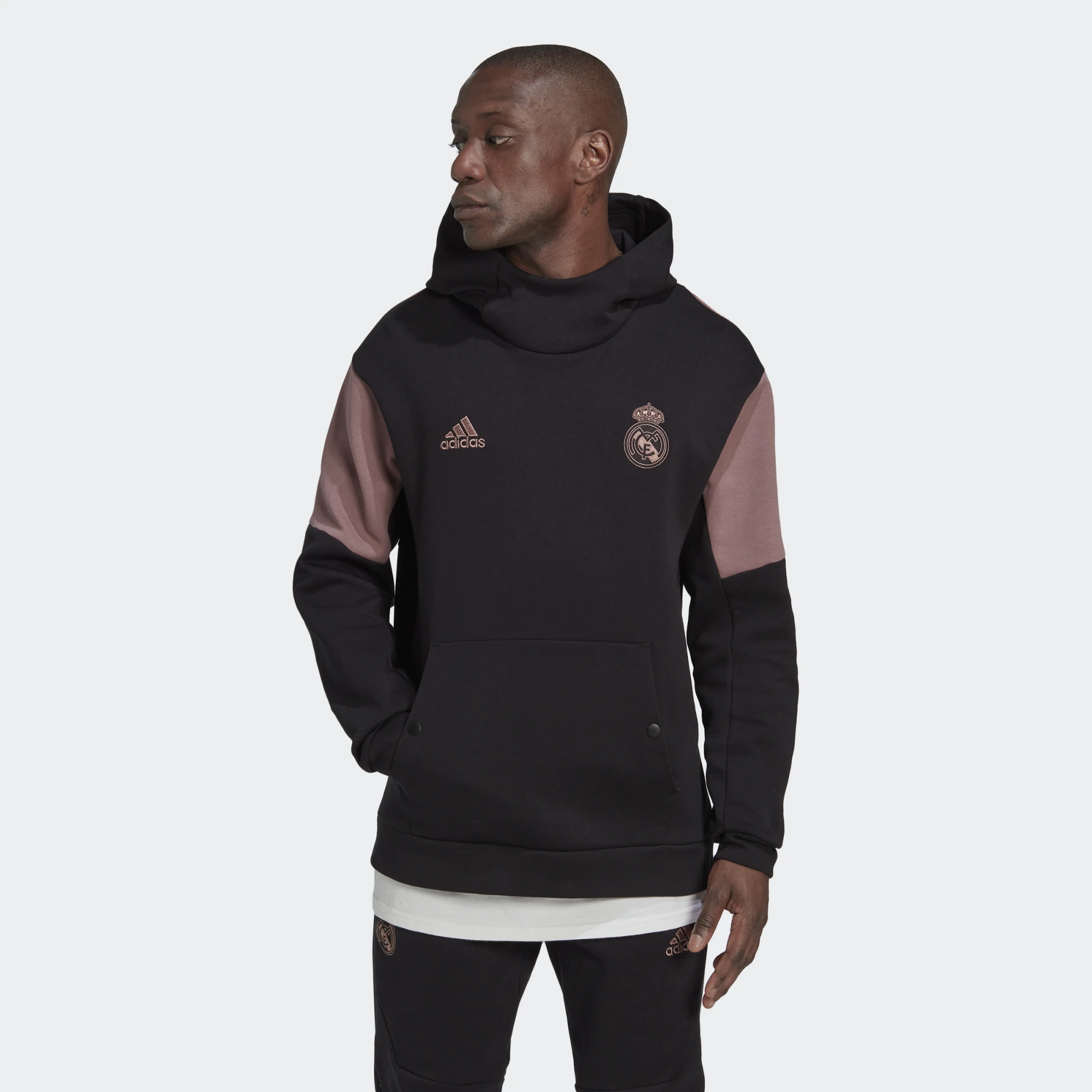 adidas 2022-23 Real Madrid Travel Hoodie - Black-Wonder Oxide