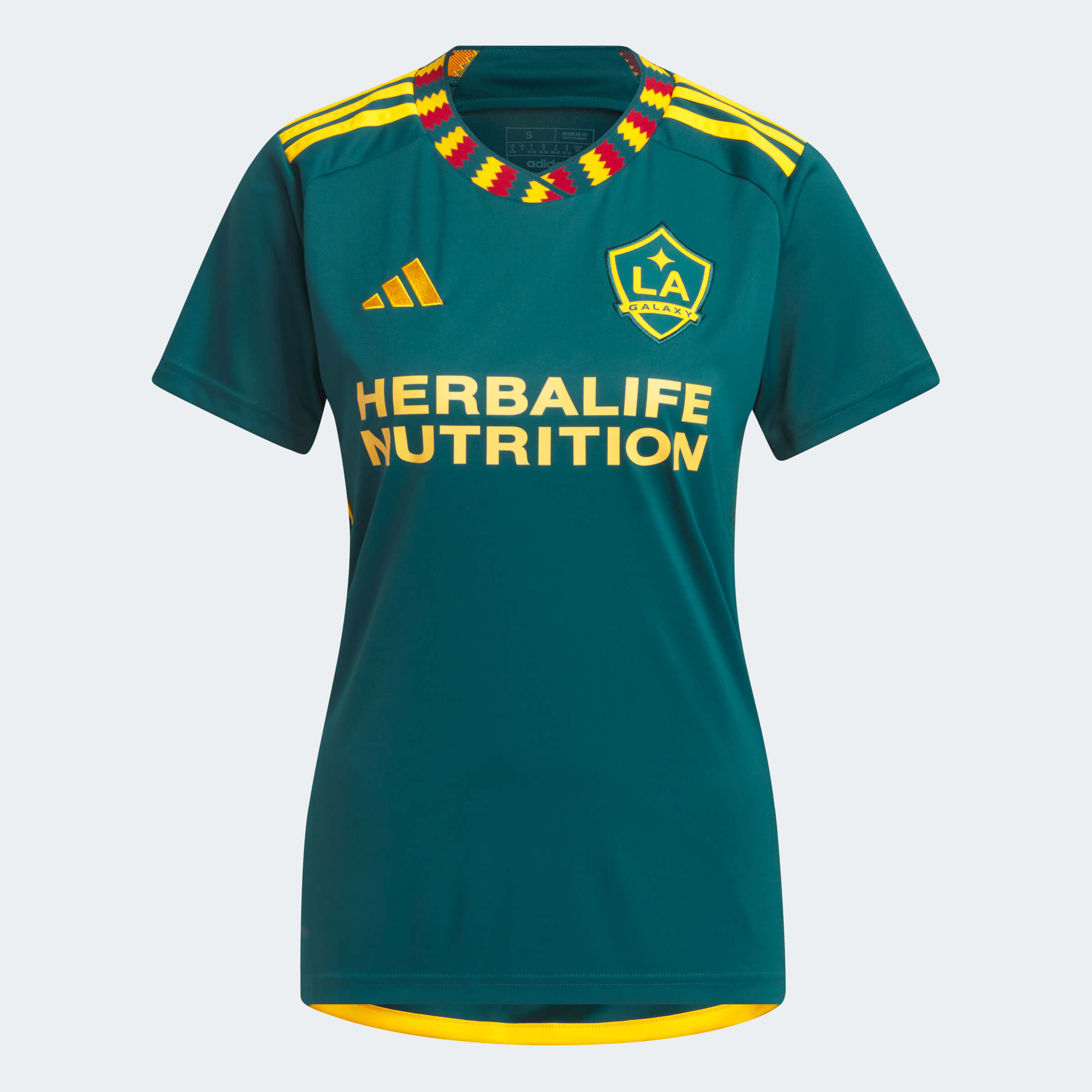 adidas 2023-24 LA Galaxy Women's Away Jersey - Mystery Green-Team Gold