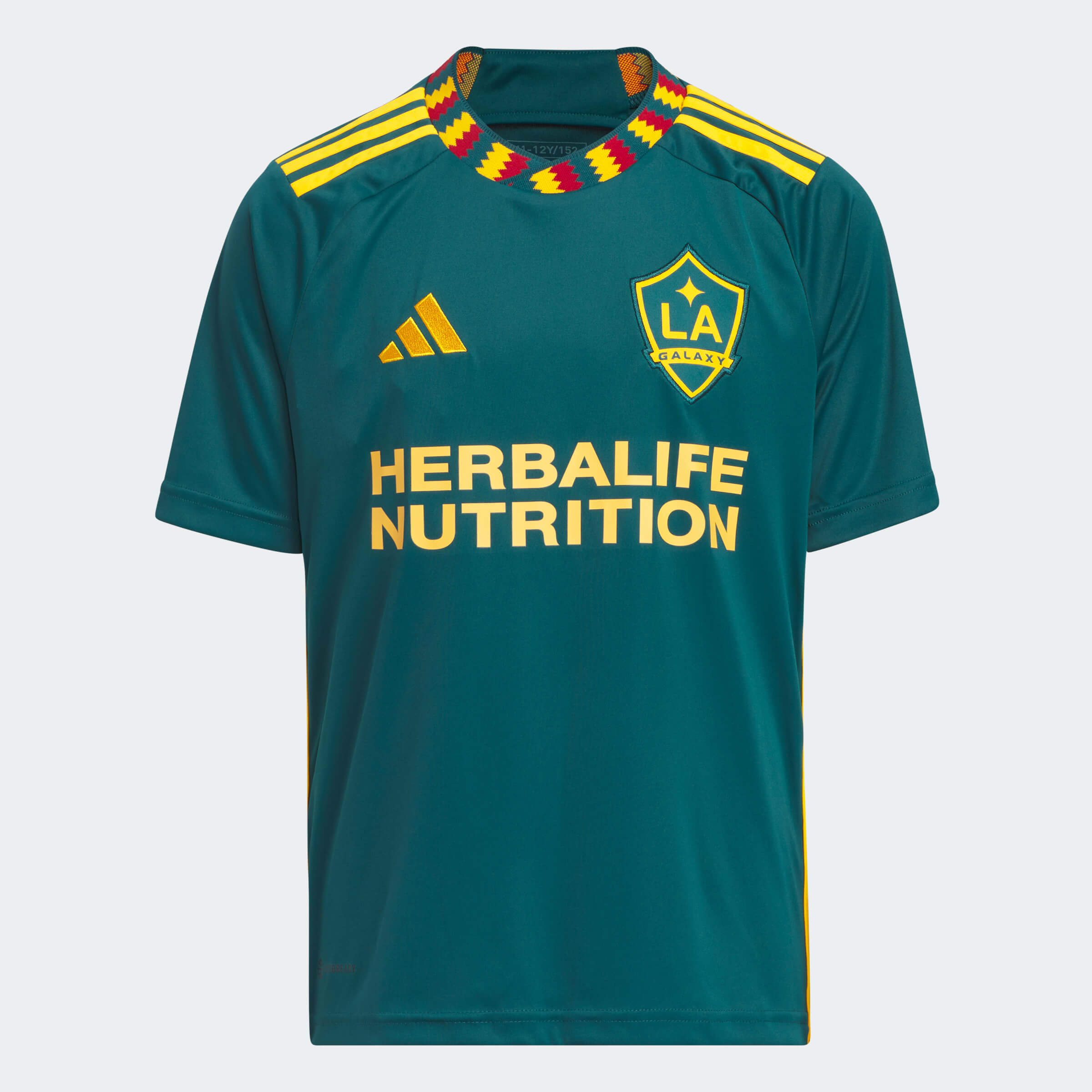 adidas 2023-24 LA Galaxy Youth Away Jersey - Mystery Green-Team Gold