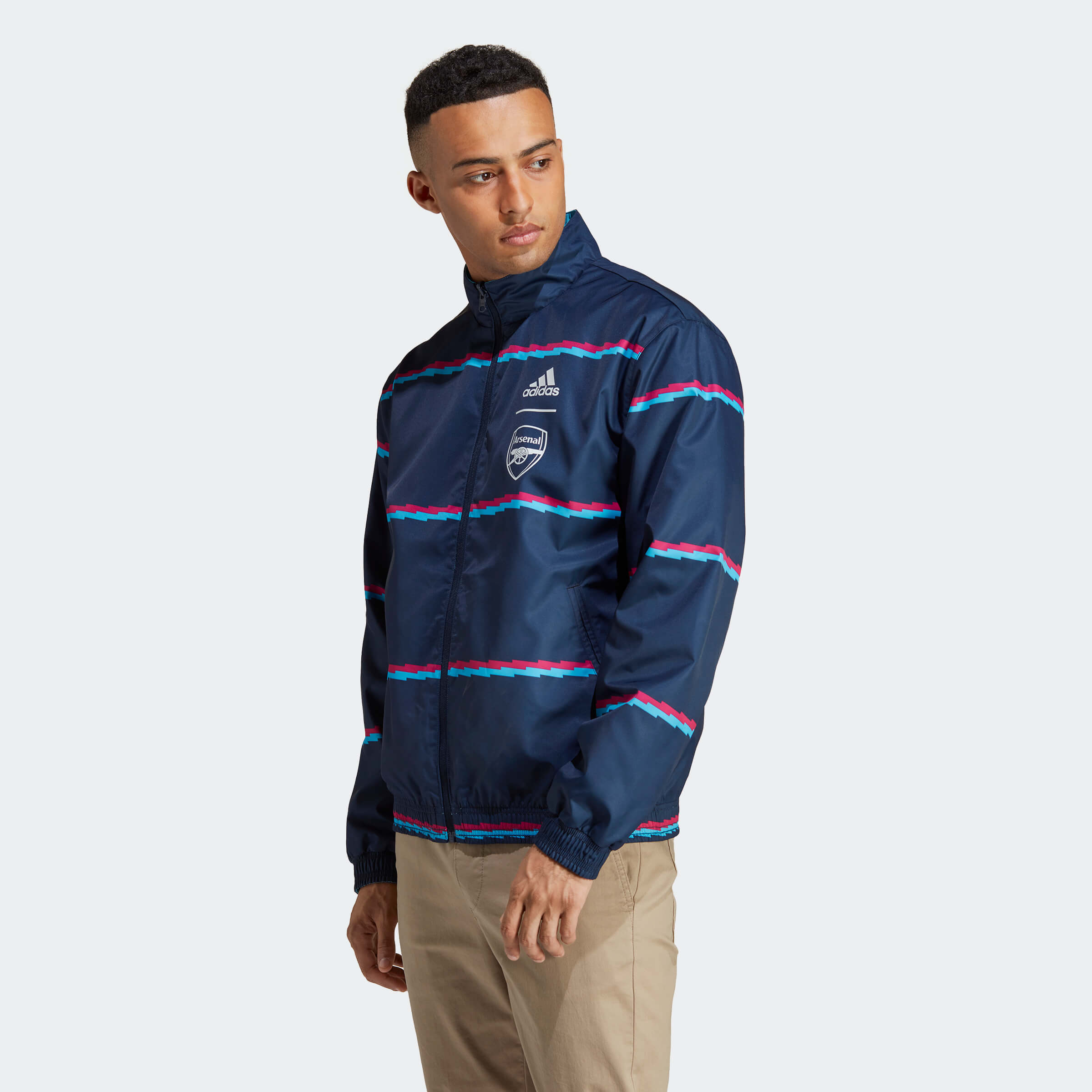 adidas 2023 Arsenal Reversible Anthem Jacket - Sky Rush