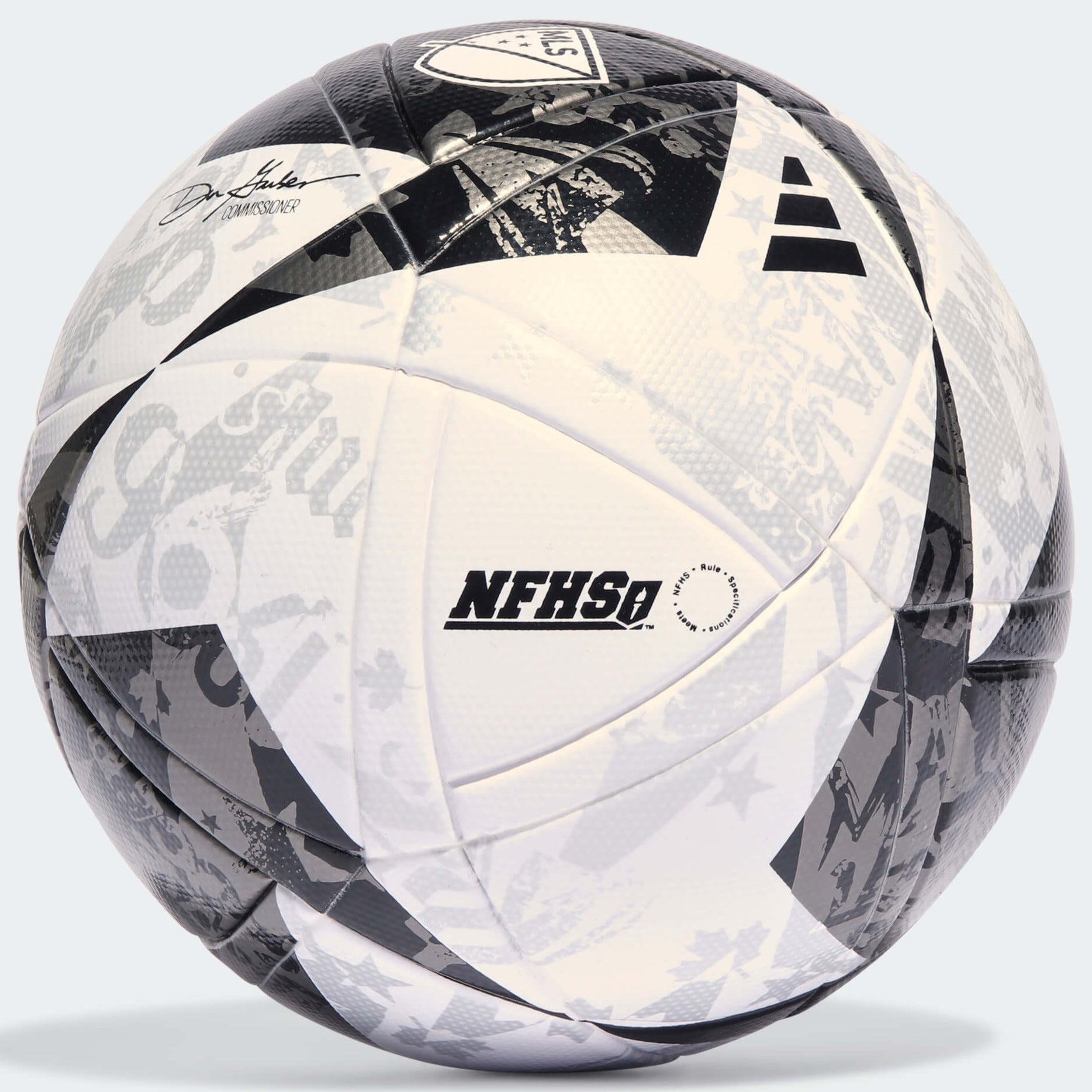 adidas 2023 MLS League NFHS Ball - White-Black-Iron Metallic