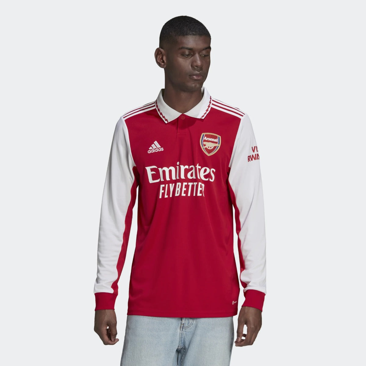 adidas 22-23 Arsenal Home Long Sleeve Jersey - Scarlet-White