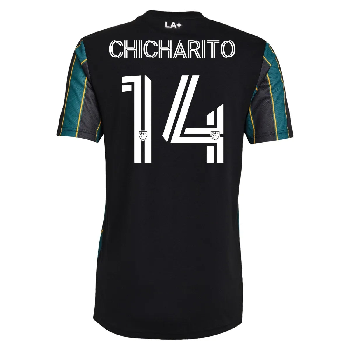 Adidas 2021-22 LA Galaxy Authentic Away Jersey - Black-Tech Green