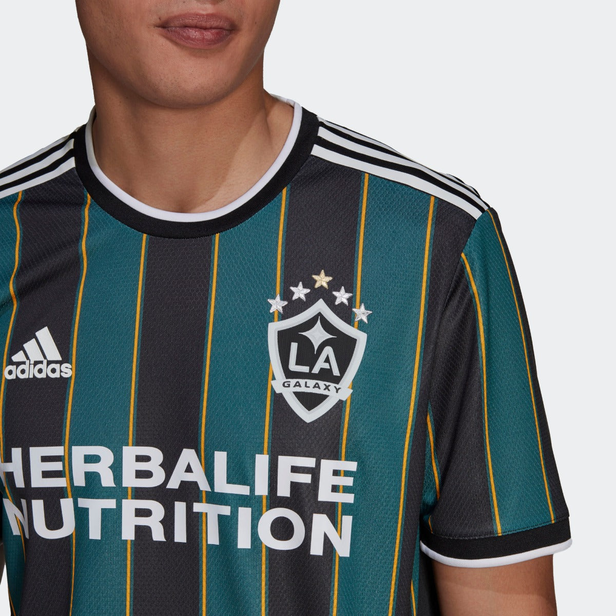 Adidas 2021-22 LA Galaxy Authentic Away Jersey - Black-Tech Green