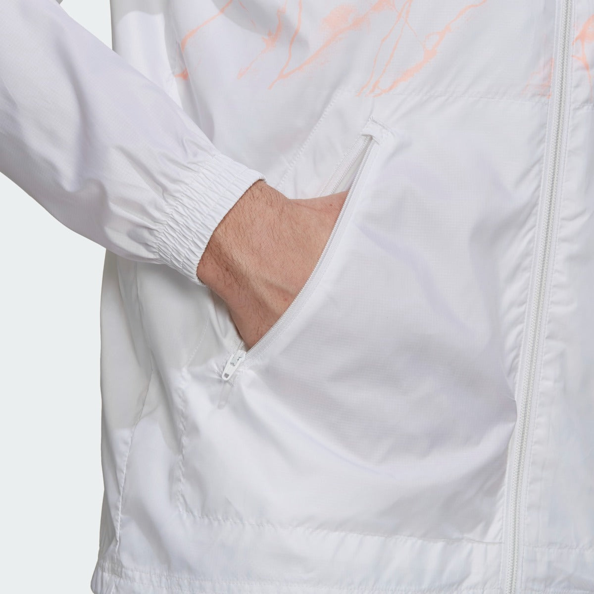 Adidas 2021 Arsenal Windbreaker Jacket - White-Light Orange