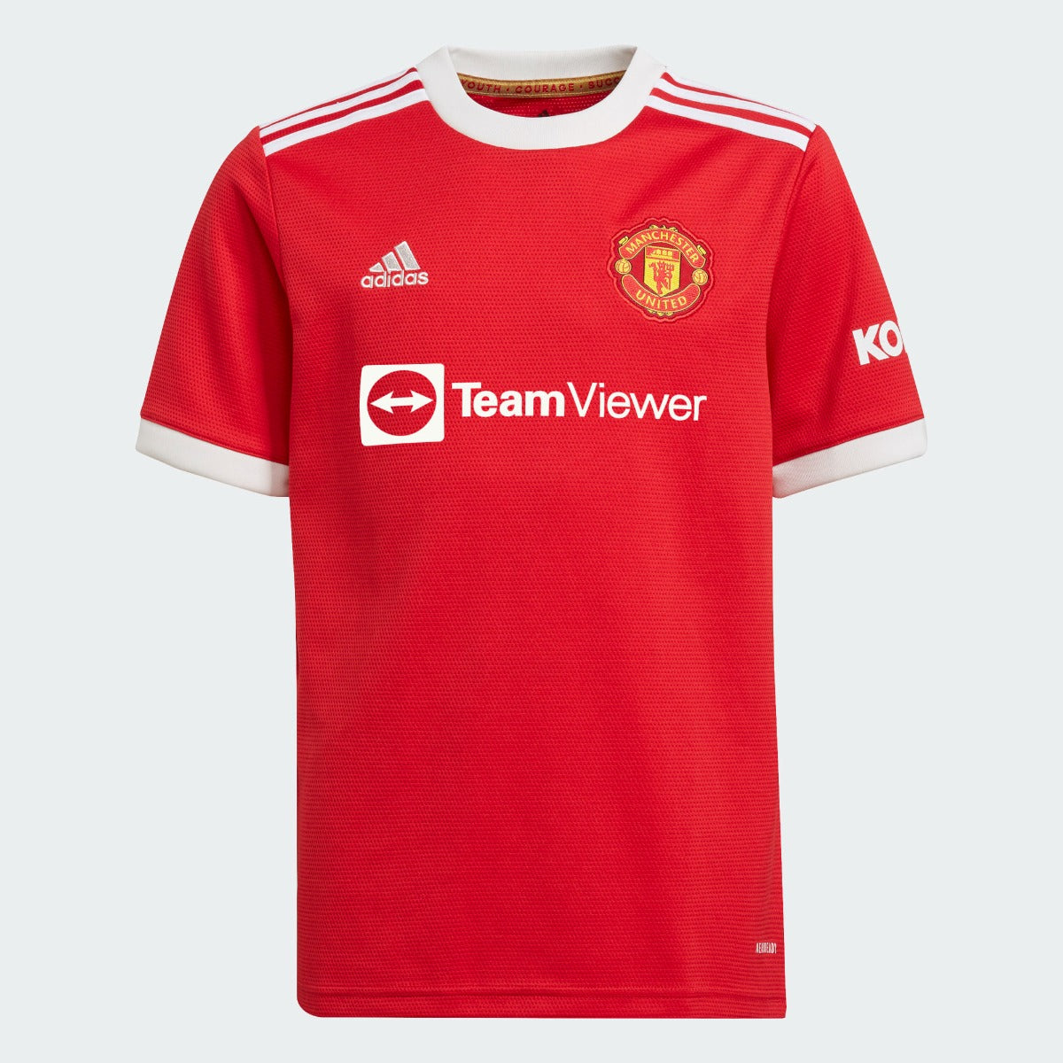 Adidas 2021-22 Manchester United Youth Home Jersey - Red-White