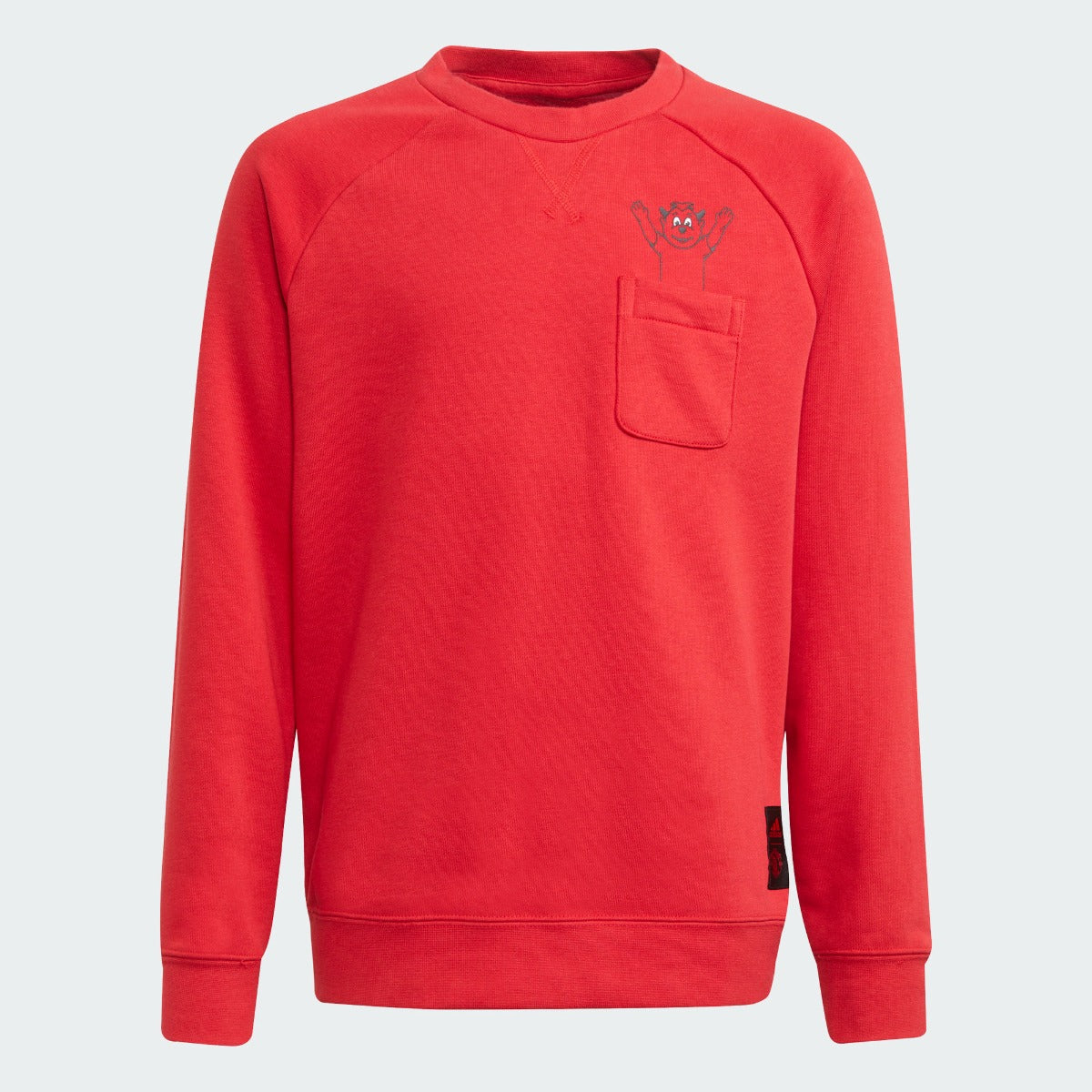 Adidas 2021-22 Manchester United Youth Crew Sweatshirt - Red