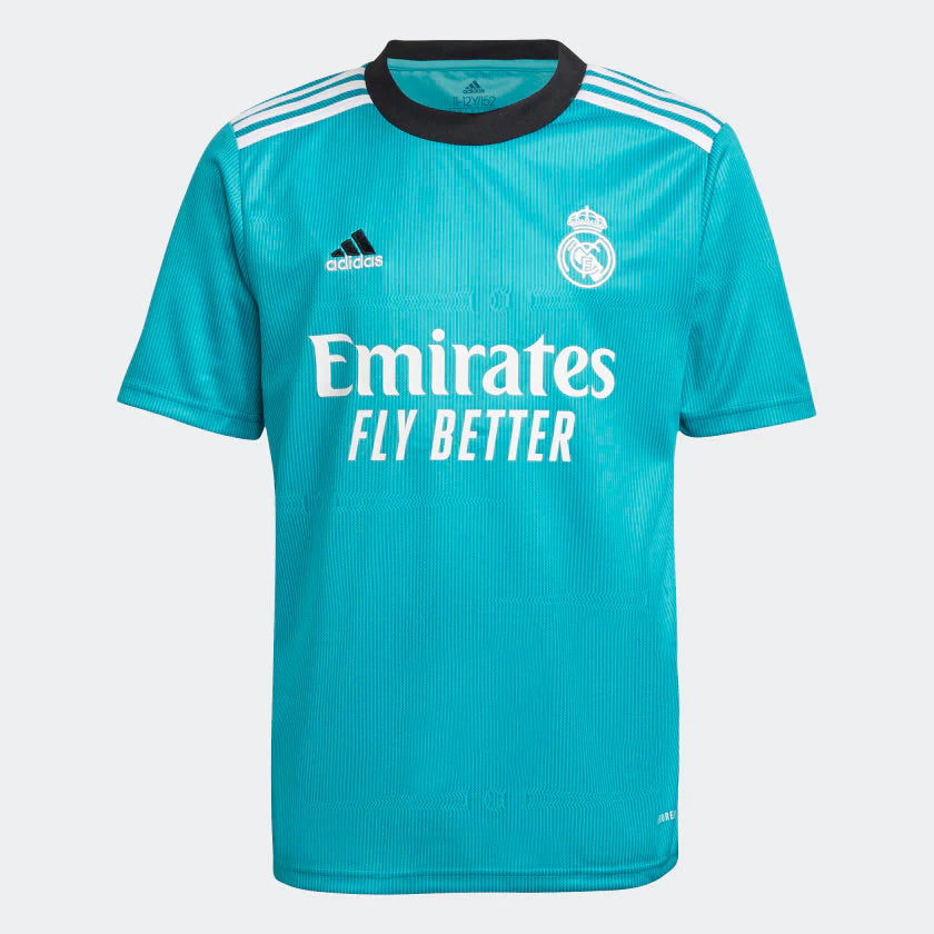 Adidas 2021-22 Real Madrid Youth Third Jersey - Hi Res Aqua