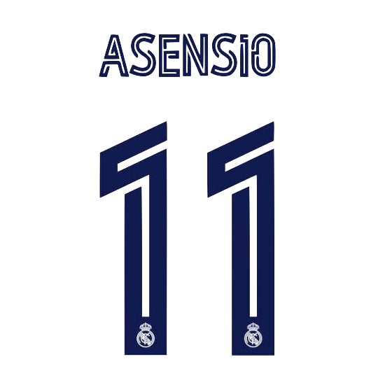 Real Madrid 2020/21 Home Asensio #11 Jersey Name Set