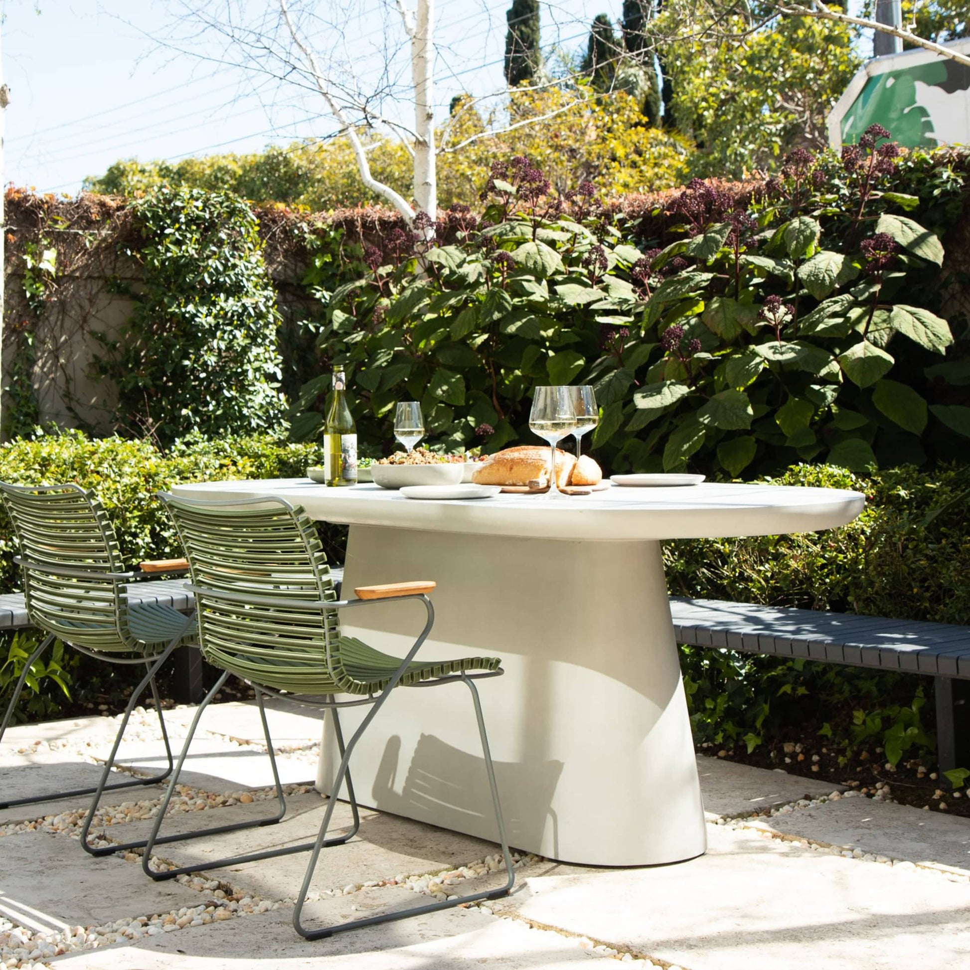 grey outdoor patio table