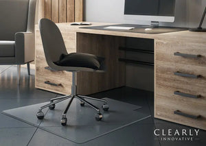 Tabbed Glass Chair Mat - Clearly Innovative - Chair Mats